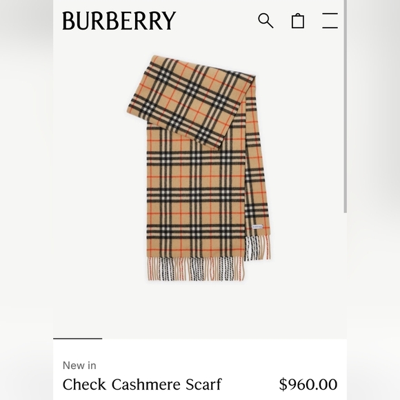 BURBERRY 2023 Cashmere Wide Scarf Classic Nova Check Plaid Unisex NEW - Picture 2 of 8